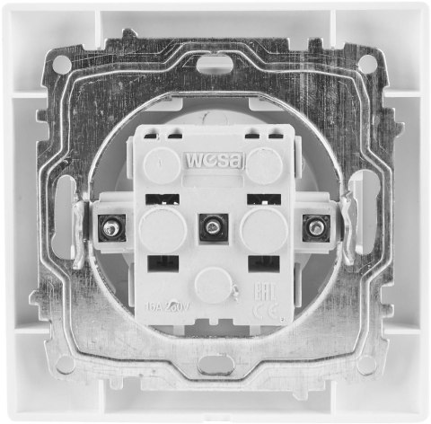 Gniazdo pojedyncze z uziemieniem VCX WESA LC 13 Biały VCX