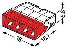 Szybkozłączka DRUT 4x 0,5-2,5mm2 WAGO 2273-204 (Paczka 100szt.) WAGO