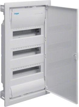 Rozdzielnica podtynkowa z drzwiami metalowymi, 3 rzędy, 36 modułów, IP30, HAGER Volta VU36NE HAGER