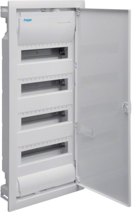 Rozdzielnica podtynkowa z drzwiami metalowymi, 4 rzędy, 48 modułów, IP30, HAGER Volta VU48NE HAGER