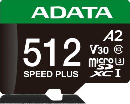 Adata Karta pamięci microSD Speed Plus 512GB UHS1 U3 V30 A2 180/160 MB/s ADATA