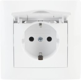 Gniazdo z klapką typ: schuko VCX WESA LC 18 Biały VCX