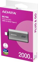 Adata Zewnętrzny dysk SSD SC750 2000G USB3.2C 1050/1000 MB/s ADATA