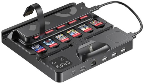 Unitek stacja ładująca Switch z przełącznikiem i czytnikiem kart do gier UNITEK