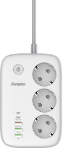 LISTWA ZASILAJĄCA SMART Energizer Z Wi-Fi I APP 3x SCHUKO 3x USB-A 1x USB-C 2500W 10A KABEL 2M ENERGIZER