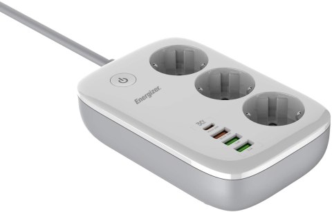 LISTWA ZASILAJĄCA SMART Energizer Z Wi-Fi I APP 3x SCHUKO 3x USB-A 1x USB-C 2500W 10A KABEL 2M ENERGIZER