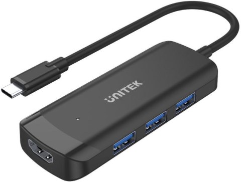 Unitek Aktywny hub USB-C 3*USB-A 3.1, HDMI 4K@30Hz UNITEK