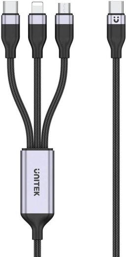 Unitek przewód ładujący USB 3 w 1 czarny UNITEK