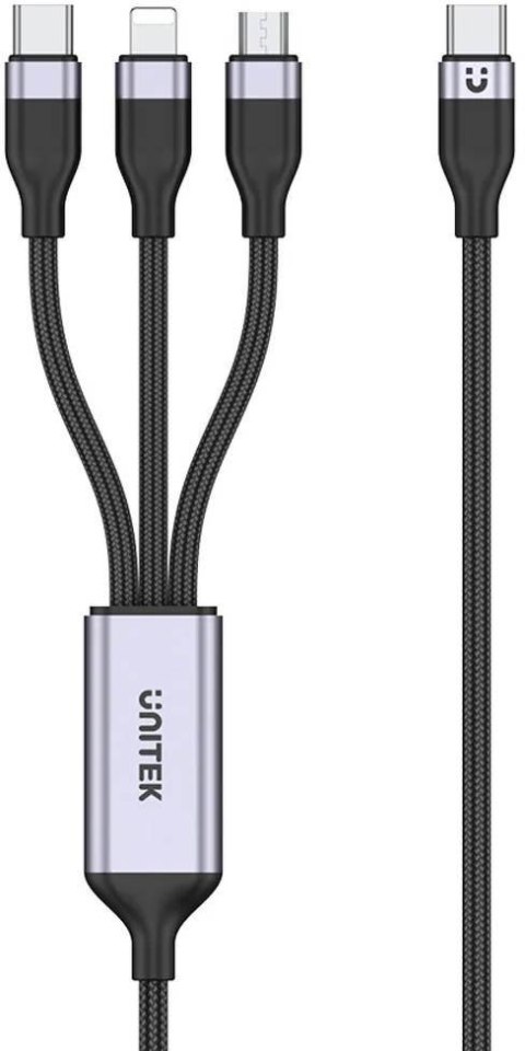 Unitek przewód ładujący USB 3 w 1 czarny UNITEK