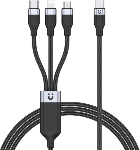 Unitek przewód ładujący USB 3 w 1 czarny UNITEK