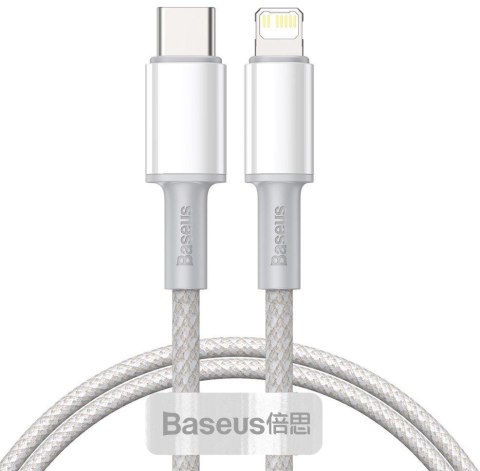KABEL USB-C / Lightning iPhone Baseus Cafule CATLGD-02 1m 20W PD Quick Charging BIAŁY W OPLOCIE BASEUS