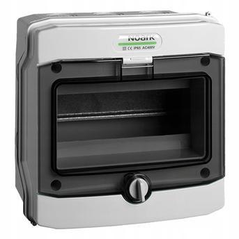 PLASTIKOWA OBUDOWA INSTALACYJNA Natynkowa IP65, 1x6 modułów. PHS 6T NOARK 113262 NOARK