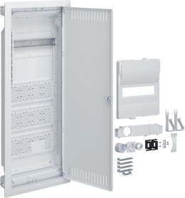 Rozdzielnica hybrydowa podtynkowa, 1 x12modułów, 3x płyta montażowa, 1x gniazdo 230V, HAGER Volta Hy HAGER