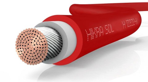 Przewód kabel solarny 4mm2 HIS, HIKRA (H1Z2Z2-K) CZERWONY 1m HIS