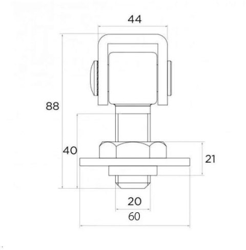 Zawias PSG 61.013 do wspawania - gwint M20 (regulowany) PSG