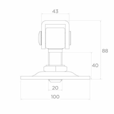 Zawias PSG 61.019.01 z szyldem 100x100x4mm - gwint M20 (regulowany, ucho ocynkowane) PSG