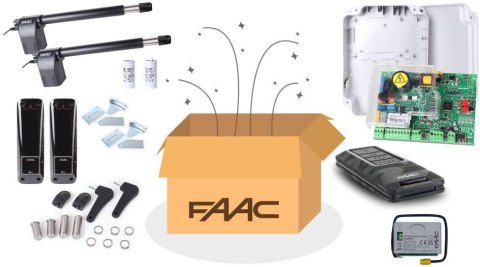 Zestaw Alfa Long FDS - FAAC 414 do 10m bram dwuskrzydłowych FAAC