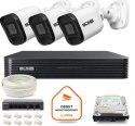 Zestaw monitoringu IP BCS Basic 3x Kamera BCS-B-TIP15FR3(2.0) Rejestrator z dyskiem BCS