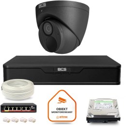 Zestaw monitoringu IP BCS Point 1x Kamera BCS-P-EIP28FWR3-Ai2-G Rejestrator z dyskiem BCS