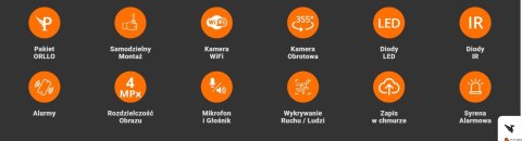 Kamera IP Orllo zewnętrzna obrotowa zoom x10 4MPx ORLLO Z9 ULTRA ORLLO