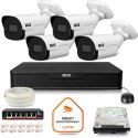 Zestaw monitoringu IP BCS Point 4x Kamera BCS-P-TIP25FSR4-Ai2 Rejestrator z dyskiem 1TB BCS