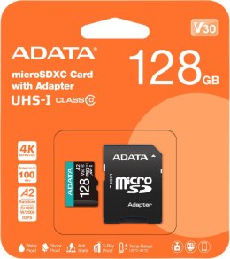 Adata Karta pamięci microSD Premier Pro 128 GB UHS1 U3 V30 A2 + adapter ADATA