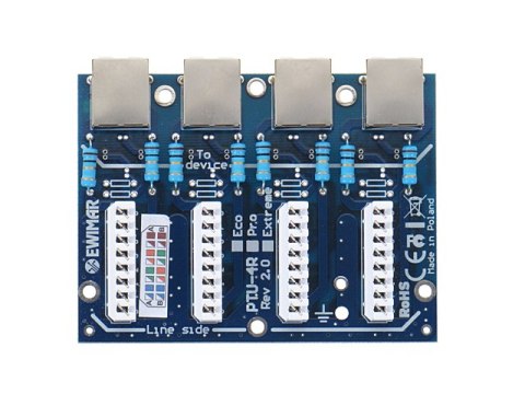 Moduł LAN z zabezpieczeniem przeciwprzepięciowym PRO z ochroną PoE EWIMAR PTU-54-PRO/PoE EWIMAR