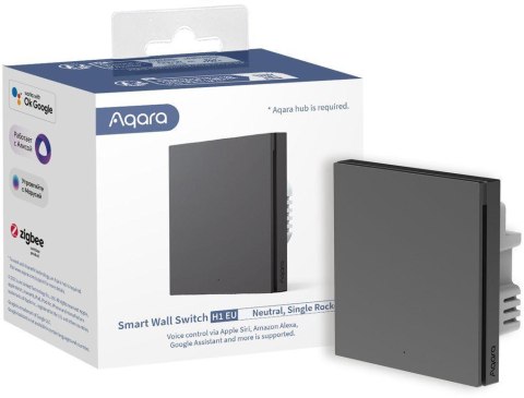 Aqara Smart Wall Switch H1 Szary pojedynczy z przewodem neutralnym AQARA