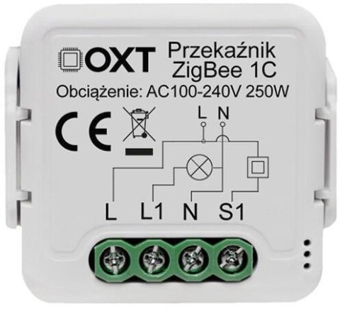Moduł OXT mini przekaźnik 1 obwód ZigBee TUYA T261 OXT