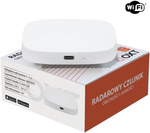 OXT Czujnik radar obecności jasności USB WiFi TUYA T155 OXT