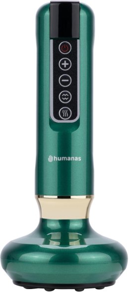 Masażer antycellulitowy z funkcją bańki chińskiej Humanas DermaSmooth - zielony HUMANAS