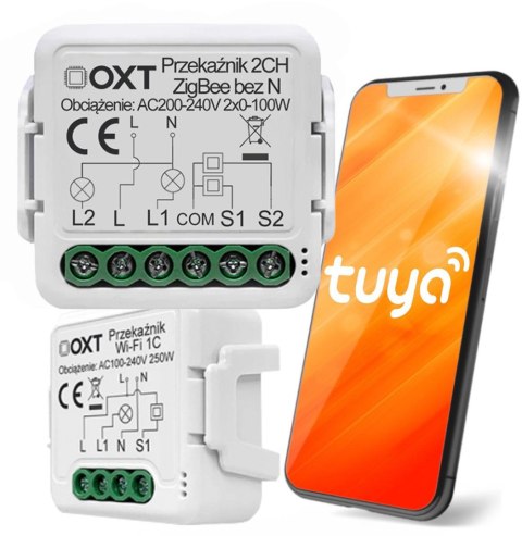 Moduł OXT mini przekaźnik 2 obw. bez N ZigBee TUYA T272 OXT
