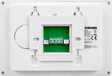 Wideodomofon EURA 2-żyłowy VDP-49A3-2TY biały Tuya EURA