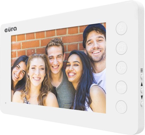 Wideodomofon EURA VDP-76A3 biały monitor EURA
