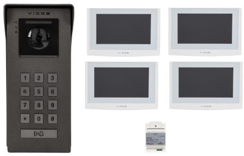 Wideodomofon VIDOS 2IP S200/4 x M200W-X VIDOS