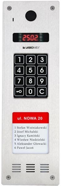 Laskomex CP-2533NR-040 Wąski panel audio pionowy, ze stali nierdzewnej, z czytnikiem RFID LASKOMEX