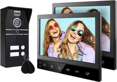 WIDEODOMOFN EURA VDP-80C5 2-rodzinny,czarny EURA