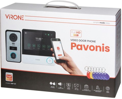 WIDEODOMOFON VIRONE VDP-67 FullHD, czytnik RFID, TUYA VIRONE