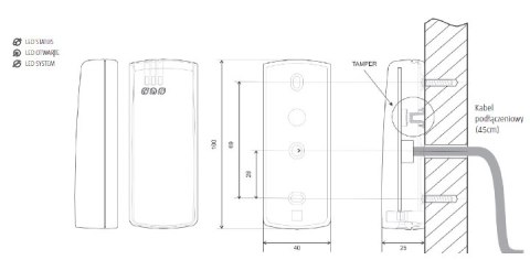 Czytnik zbliżeniowy ROGER PRT62EM ROGER
