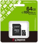 Karta pamięci microSD 64GB Kingston Canvas Select Plus microSDXC C10 UHS-1 64GB KINGSTON