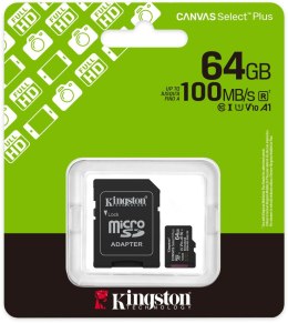 Karta pamięci microSD 64GB Kingston Canvas Select Plus microSDXC C10 UHS-1 64GB KINGSTON