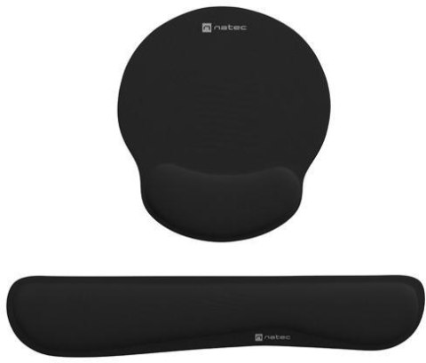 Podkładka pod mysz i nadgarstek Natec Chipmunk 2w1 zestaw ergonomiczny czarny NATEC