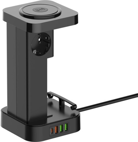 Stacja zasilająca Newell GaN Power Cube 8w1 z ładowarką indukcyjną NATEC