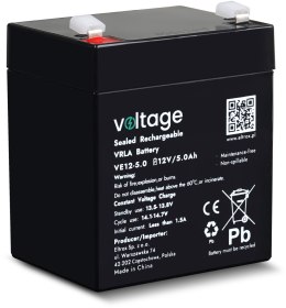 Akumulator AGM Voltage 12V 5Ah VE12-5.0 (Żywotność 6-9 lat) VOLTAGE