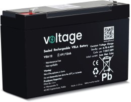 Akumulator AGM Voltage 6V 12Ah VE6-12 (Żywotność 6-9 lat) VOLTAGE
