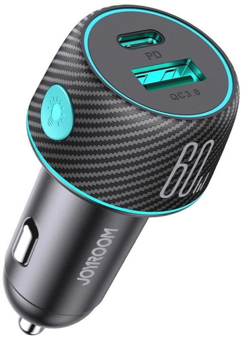 Ładowarka samochodowa Joyroom JR-CCN01 60W 3.0A PD 3.0 QC 3.0 1x USB-A 1x USB-C JOYROOM