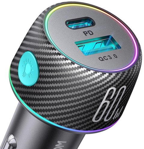 Ładowarka samochodowa Joyroom JR-CCN01 60W 3.0A PD 3.0 QC 3.0 1x USB-A 1x USB-C JOYROOM