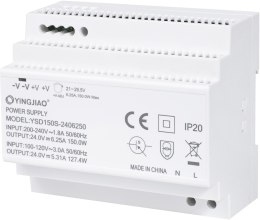 ZASILACZ IMPULSOWY NA SZYNĘ DIN YINGJIAO YSD150S-24006250 24V/150W/6,25A YINGJIAO