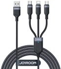 Kabel 3w1 USB-A / USB-C micro-USB Lightning Joyroom S-1T3018A18 30cm 3.5A w oplocie czarny JOYROOM