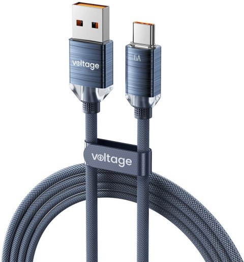 Kabel USB-A / USB-C Voltage PureCrystal 66W 100cm niebieski VOLTAGE